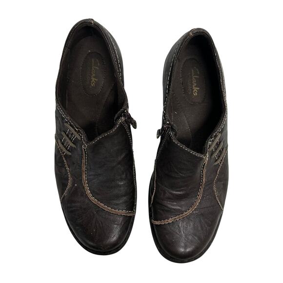 Comfort Core Brown Leather Slip-On Shoes Clarks Bendables Women’s 10M - Picture 2 of 6